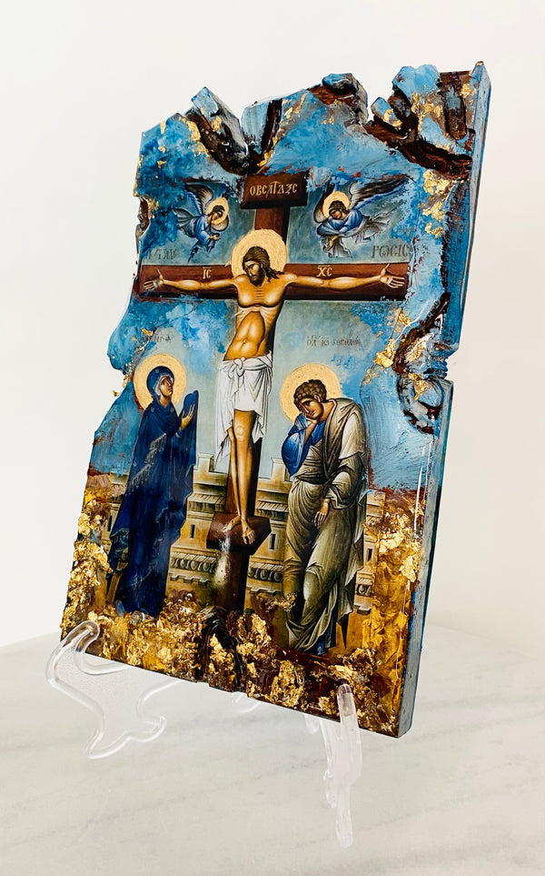 Handmade Jesus Crucification Icon