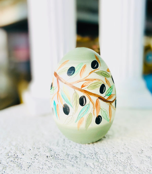 Hand-Painted Easter Egg - Olive