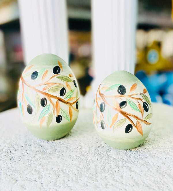 Hand-Painted Easter Egg - Olive