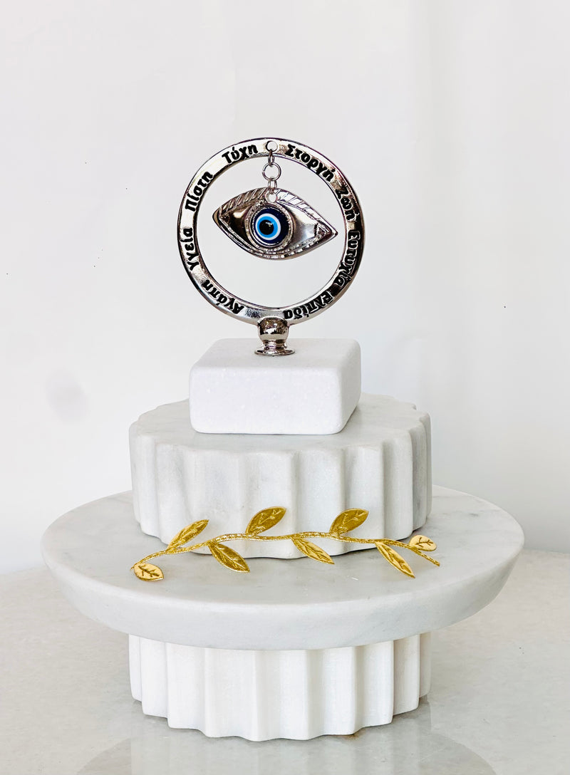 Greek Wishes Marble Decor with Mati