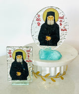 Saint Paisios Glass Icon