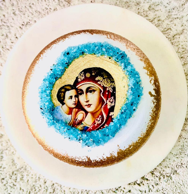 Trinket Dish With Virgin Mary And Jesus