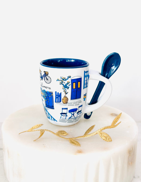 Greek Laneways Espresso Mug with Spoon
