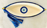 Cobalt Mati Boat with Tassels Decor
