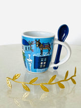 Greek Village Donkey Espresso Cup with Spoon