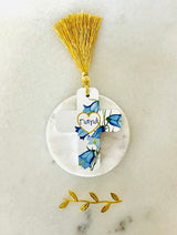 Greek Mama, Yiayia, Nona Blue Floral Cross