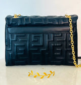 Meander Embossed Clutch with Lock