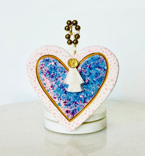 Ceramic Heart Decor - Pink & Blue