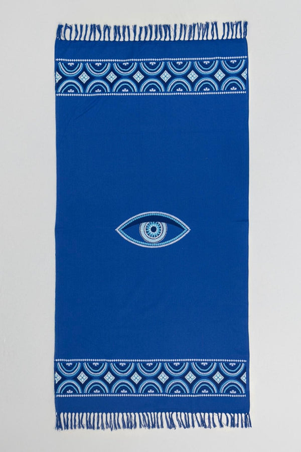 Beach Towel with Mati - Deep Blue