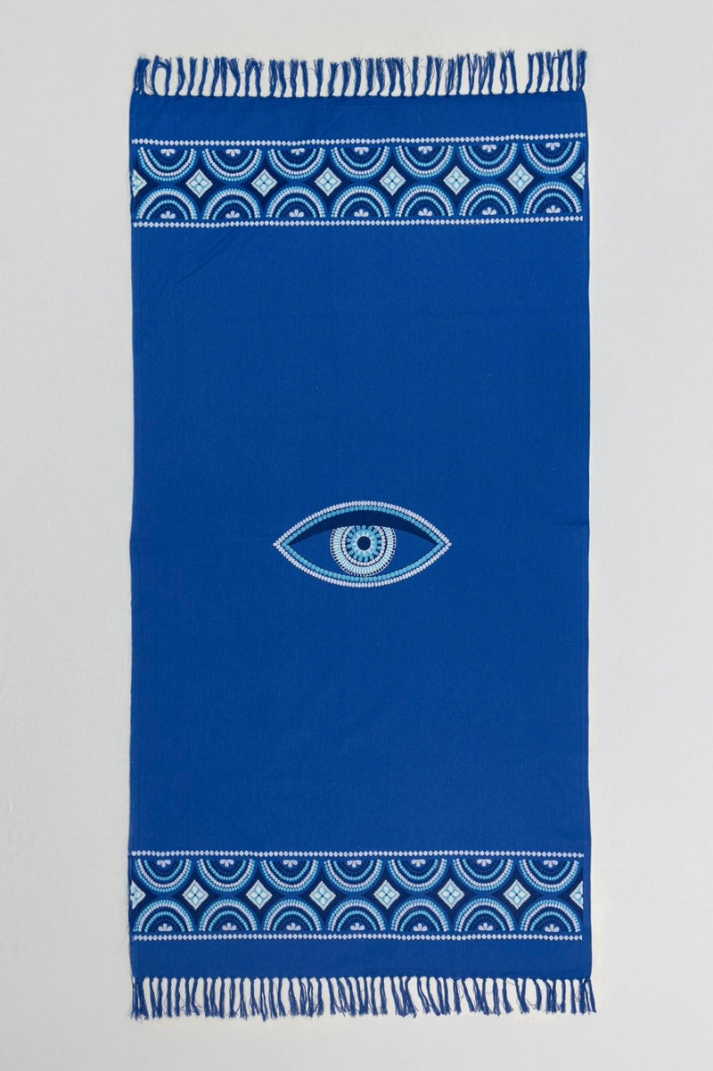 Beach Towel with Mati - Deep Blue