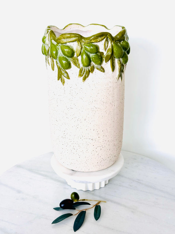 Large Vase with Olive Design