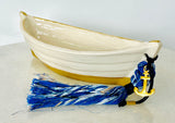 Golden Cobalt Mati Boat with Tassels Decor