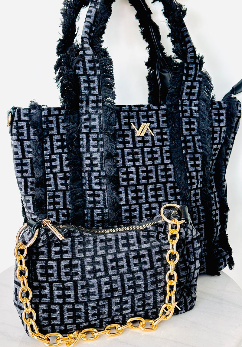 Black Grecian Tote Bag