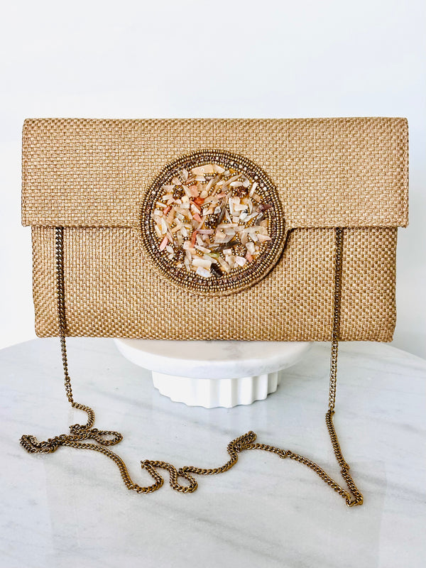 Envelope Clutch with Beaded Detailing