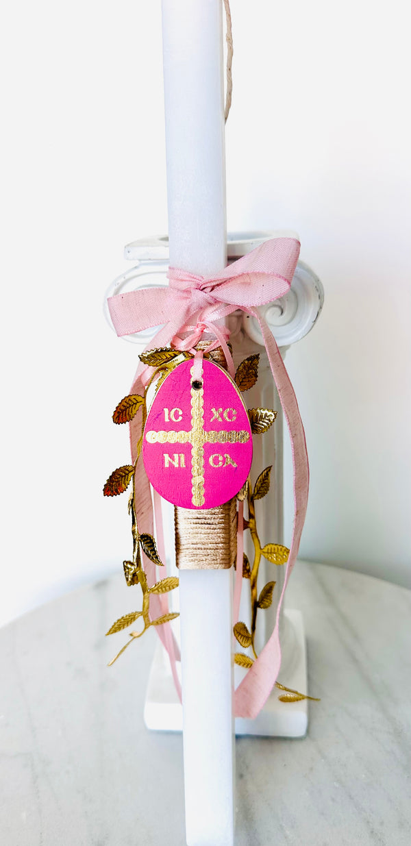 Pink NIKA Ceramic Pendant Easter Lambatha