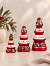 PRE-ORDER - Hand-Painted Greek Wishes XMAS decor - Red