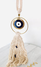 Blue and Gold Boho Mati Wall Hanging