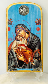 Panayia and Baby Jesus Blue Icon