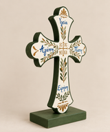 PRE-ORDER - Hand-Painted Olive NIKA Cross with Greek Wishes