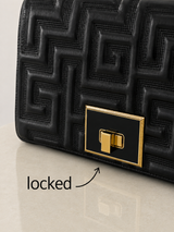 Meander Embossed Clutch with Lock