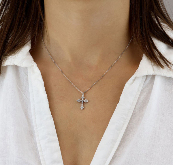 Stella Silver Cross Necklace