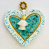 Ceramic Turquoise Heart Decor