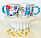 Island Doorways and Bougainvillea Espresso Mugs