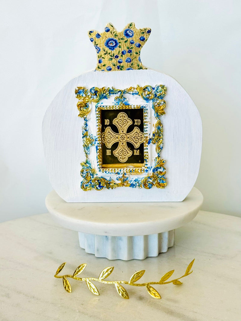 NIKA Pomegranate - White-Gold-Blue