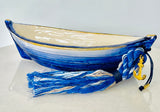 Cobalt Mati Boat with Tassels Decor