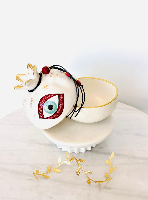 Red & Turquoise Mati Pomegranate Bowl - Large