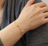 Gold Mati Turquoise Beaded Bracelet