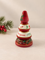 PRE-ORDER - Hand-Painted Greek Wishes XMAS decor - Red