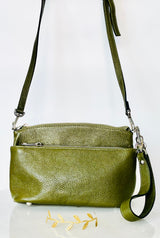 Handmade Greek Leather Bag - Olive