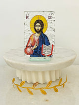 Panayia & Jesus Glass Icon - Small