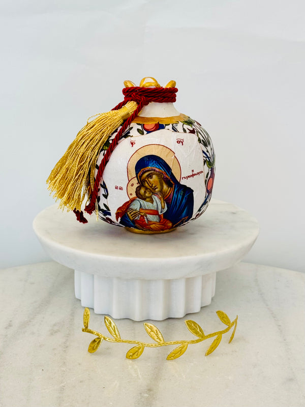 Red Panayia & Baby Jesus Pomegranate