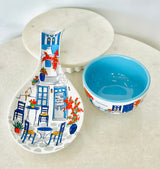 Greek Island Spoon Holder and Bowl