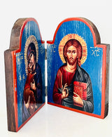 Panayia & Baby Jesus Book Icon - Blue