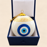 Greek Mati Glass Christmas Bauble