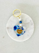 Greek Personalised Blue Floral Keychain