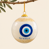 Greek Mati Glass Christmas Bauble