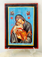 Panayia and Baby Jesus Blue Icon