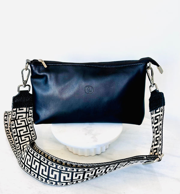 Handmade Greek Leather Bag Black
