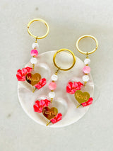Greek Personalised Pink Floral Keychain