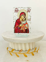 Panayia & Jesus Glass Icon - Small