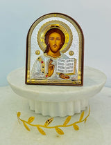 Jesus & Panayia Silver Icon