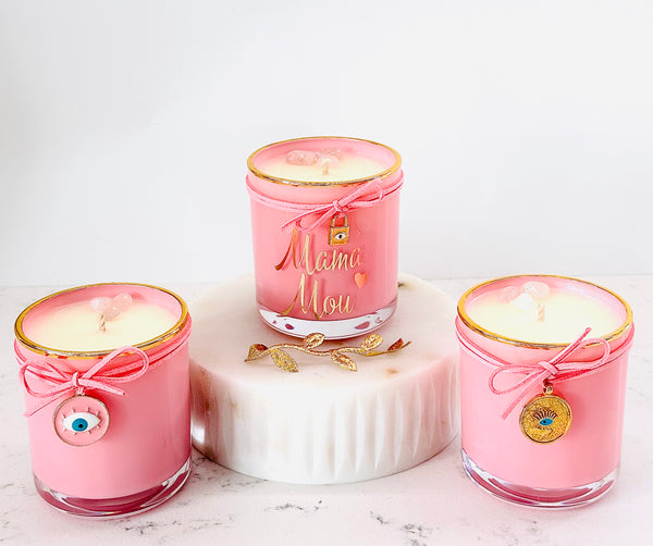 Pink Mati Pendant Candle