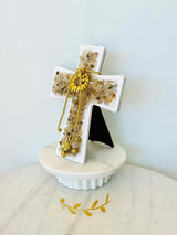Citrine Crystal Cross with Wreath