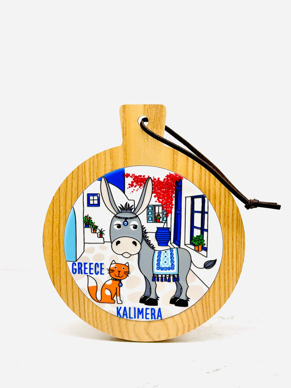 Donkey and Cat Kalimera Pot Holder