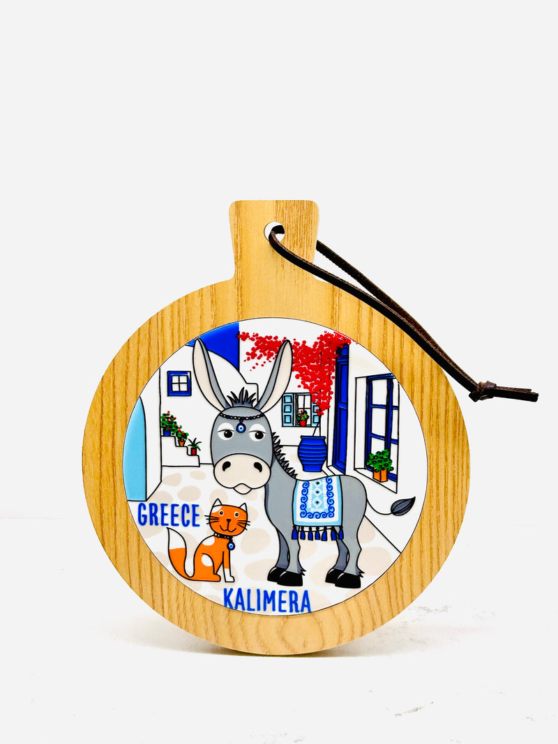 Donkey and Cat Kalimera Pot Holder