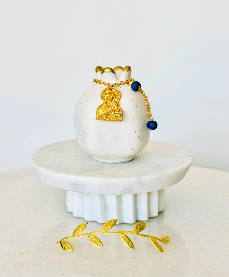 Pomegranate Embellished with Panayia Charm - Small